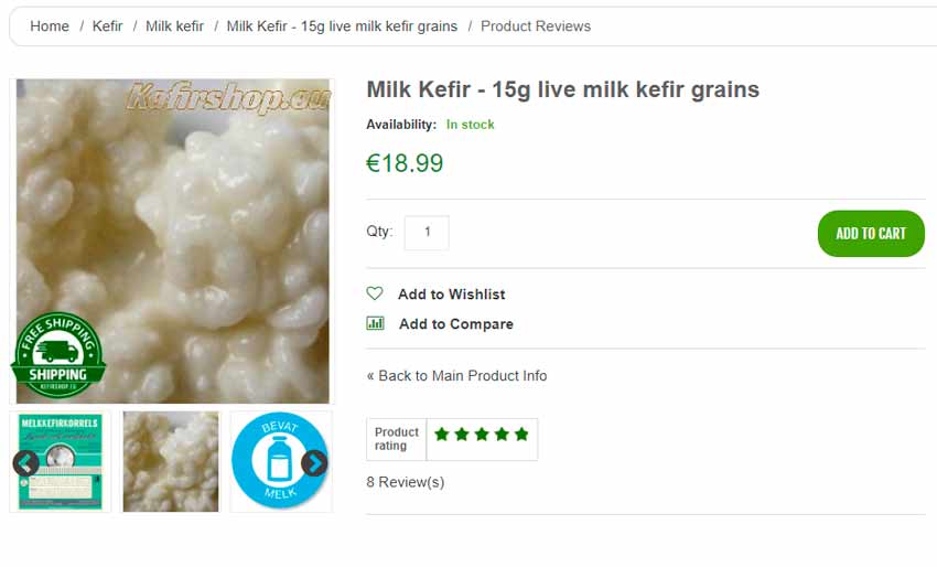 Buy live milk kefir grains